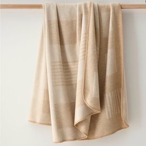 West Elm Brushed Woven Modern Throw 50X60 Almond